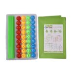 Kit de Constructie Fort 3D pentru Copii, Embo, 560 g, 36 Sfere, 51 Tije, Panza Verde Impermeabil, 3 ani, Educativ, Multicolor - imagine 4