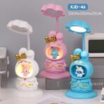 Lampa de Veghe, Embo, cu Ascutitoare de Creioane, 2 Functii de Lumina, de Birou si de Veghe, Model Iepuras, Incarcare USB 10 x 29 cm, Multicolor - imagine 3