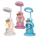 Lampa de Veghe, Embo, cu Ascutitoare de Creioane, 2 Functii de Lumina, de Birou si de Veghe, Model Iepuras, Incarcare USB 10 x 29 cm, Multicolor