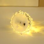 Lampa de Veghe, Embo, Model IceBerg, Lumina Calda, cu Baterii, Transparenta, 6.5x8 cm - imagine 7