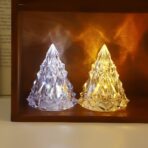 Lampa de Veghe, Embo, Model IceBerg, Lumina Calda, cu Baterii, Transparenta, 6.5x8 cm - imagine 8