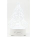 Lampa LED decorativa, Embo, 3D, Pom de Craciun, din material acril si lumina multicolora, alb - imagine 6