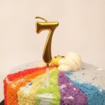 Lumanare de Tort, Embo, Model Cifra 7, Party, 4.5 x 2.5 cm, din Parafina, Auriu - imagine 2