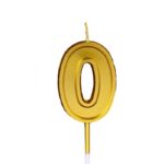 Lumanare pentru Tort Cifra 0, Embo, 4.8 cm, Aniversare, Aurie