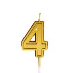 Lumanare pentru Tort Cifra 4, Embo, 4.8 cm, Anivesare, Aurie
