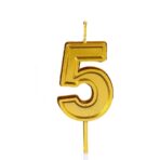 Lumanare pentru Tort Cifra 5, Embo, 4.8 cm, Aniversare, Aurie