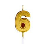 Lumanare pentru Tort Cifra 6, Embo, 4.8 cm, Aniversare, Aurie