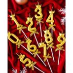 Lumanare pentru Tort Cifra 1, Model Coroana, Gold, Embo, Party - imagine 6