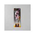 Lumanare Cifra 5, Embo, Model Coroana cu Fundita, Pentru Tort, 6 x 2.5 cm Mov - imagine 5