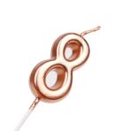 Lumanare de Tort, Embo, Model Cifra 8, Party, 4.5 x 2.5 cm, din Parafina, Rose Gold - imagine 4