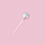 Lumanare de Tort, Embo, Model Inima, Party, 8.5 x 3 cm, Argintiu - imagine 5