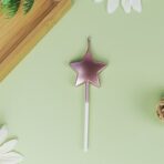 Lumanare de Tort, Embo, Model Steluta, Party, 8.5 x 3.2 cm, Roz Auriu - imagine 2