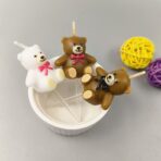 Lumanare de Tort, Embo, Model Ursulet, Party, 8 x 3.2 cm, Maro - imagine 6