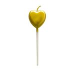 Lumanare de Tort, Embo, Model Inima, Party, 8.5 x 3 cm, Auriu