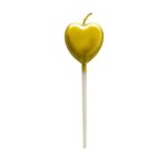 Lumanare de Tort, Embo, Model Inima, Party, 8.5 x 3 cm, Auriu