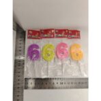 Lumanare Tort, cifra 6, Embo, Culoare Random - imagine 2