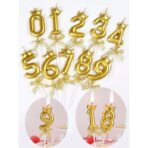 Lumanare pentru Tort Cifra 9, Model Coroana, Gold, Embo, Party - imagine 4