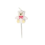 Lumanare de Tort, Embo, Model Ursulet, Party, 8 x 3.2 cm, Alb
