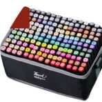 Markere cu Alcool Touch Room, Embo, Paleta mare Set de 168+ de Culori, Capat Lat si Capat Precis, Geanta Inclusa, Multicolor