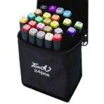 Markere cu Alcool Touch Room, Embo, Paleta mare Set de 24+ de Culori, Capat Lat si Capat Precis, Geanta Inclusa, Multicolor