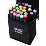 Markere cu Alcool Touch Room, Embo, Paleta mare Set de 24+ de Culori, Capat Lat si Capat Precis, Geanta Inclusa, Multicolor