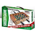 Masa de Fotbal cu Teren, Embo, fara Picioare, 4 Manere, Tablou de Scor, 36.5 x 24 x 7 cm, din Lemn/Otel/ABS, Maro - imagine 2