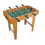 Masa de Fotbal cu Teren, Embo, cu Picioare, 6 Manere, Tablou de Scor, 69 x 62 x 36.5 cm, din Lemn/Otel/ABS, Maro