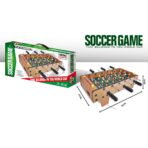 Masa de Fotbal cu Teren, Embo, cu Picioare Scurte, 6 Manere, Tablou de Scor, 50 x 25 x 18 cm, din Lemn/Otel/ABS, Maro - imagine 3
