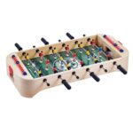 Masa de Fotbal cu Teren, Embo, fara Picioare, 6 Manere, Tablou de Scor, 51.5 x 10 x 25.5 cm, din Lemn/Otel, Crem/Verde