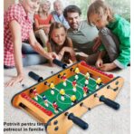 Masa de fotbal cu teren si 12 jucatori Embo, 4 manere, cu Tablou pentru Scor, din Metal, Lemn si ABS, 37.5 x 21 x 9.5 cm, Margini Rotunjite, pentru copii/adulti - imagine 4
