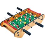 Masa de fotbal cu teren si 12 jucatori Embo, 4 manere, cu Tablou pentru Scor, din Metal, Lemn si ABS, 37.5 x 21 x 9.5 cm, Margini Rotunjite, pentru copii/adulti