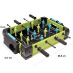 Masa de fotbal cu teren si 12 jucatori Embo, 4 manere, cu Tablou Scor, din Metal si ABS, 36.5 x 35.5 x 8 cm, Design Multicolor, pentru copii/adulti, verde - imagine 2