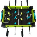 Masa de fotbal cu teren si 12 jucatori Embo, 4 manere, cu Tablou Scor, din Metal si ABS, 36.5 x 35.5 x 8 cm, Design Multicolor, pentru copii/adulti, verde - imagine 3