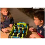Masa de fotbal cu teren si 12 jucatori Embo, 4 manere, cu Tablou Scor, din Metal si ABS, 36.5 x 35.5 x 8 cm, Design Multicolor, pentru copii/adulti, verde - imagine 4