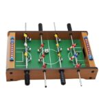 Masa de fotbal cu teren si 12 jucatori Embo, cu tablou pentru scor, din metal, lemn si ABS, 34.5 x 23 x 7 cm, pentru copii