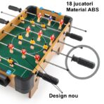Masa de fotbal cu teren si 18 jucatori Embo, 6 manere, cu tablou pentru scor, din metal, lemn si ABS, 51 x 44 x 17.5 cm, cu picioare, pentru copii/adulti - imagine 2