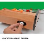 Masa de fotbal cu teren si 18 jucatori Embo, 6 manere, cu tablou pentru scor, din metal, lemn si ABS, 50 x 25 x 18 cm, cu picioare, pentru copii/adulti - imagine 3