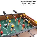 Masa de fotbal cu teren si 18 jucatori Embo, 6 manere, cu tablou pentru scor, din metal, lemn si ABS, 50 x 25 x 18 cm, cu picioare, pentru copii/adulti - imagine 4