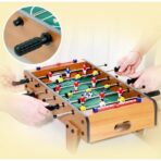 Masa de Fotbal cu Teren si 18 Jucatori Embo, 6 Manere, cu Tablou pentru Scor, din Metal, Lemn si ABS, 69 x 36.5 x 23 cm, cu Picioare, pentru copii/adulti - imagine 7