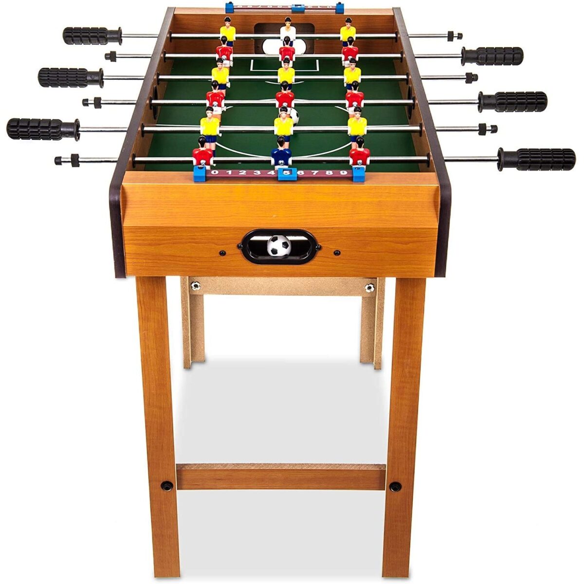 Masa de Fotbal cu Teren si 18 Jucatori Embo, 6 Manere, cu Tablou pentru Scor, din Metal, Lemn si ABS, 69 x 36.5 x 61 cm, cu Picioare, pentru copii/adulti - imagine 5