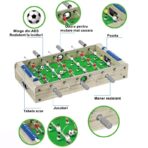 Masa de Fotbal cu Teren si 18 Jucatori Embo, 6 Manere, cu Tablou pentru Scor, din Metal, Lemn si ABS, 81 x 43 x 78 cm, cu Picioare, pentru copii/adulti, Gri - imagine 4