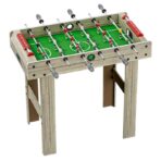 Masa de Fotbal cu Teren si 18 Jucatori Embo, 6 Manere, cu Tablou pentru Scor, din Metal, Lemn si ABS, 81 x 43 x 78 cm, cu Picioare, pentru copii/adulti, Gri