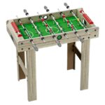 Masa de Fotbal cu Teren si 18 Jucatori Embo, 6 Manere, cu Tablou pentru Scor, din Metal, Lemn si ABS, 81 x 43 x 78 cm, cu Picioare, pentru copii/adulti, Gri