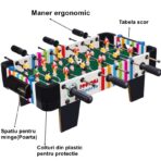 Masa de fotbal cu teren si 18 jucatori Embo, 6 manere, cu Tablou Scor, din Metal, Lemn si ABS, 51 x 44 x 17.5 cm, cu Picioare, Design Multicolor, pentru copii/adulti - imagine 2