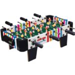Masa de fotbal cu teren si 18 jucatori Embo, 6 manere, cu Tablou Scor, din Metal, Lemn si ABS, 51 x 44 x 17.5 cm, cu Picioare, Design Multicolor, pentru copii/adulti