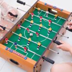 Masa de fotbal cu teren si 18 jucatori Embo, cu tablou pentru scor, din metal, lemn si ABS, 50 x 25 x 15.5 cm, pentru copii - imagine 6