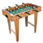 Masa de fotbal cu teren si 18 jucatori Embo, cu tablou pentru scor, din metal, lemn si ABS, cu Picioare, 69 x 34 x 65 cm, pentru copii si adulti
