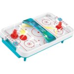 Masa Ice Hockey, Embo, cu Tabela de Scor, 2 Pucuri, din ABS, pentru Adulti/Copii +5 Ani, 28 x 8 x 16 cm, Alb/Albastru