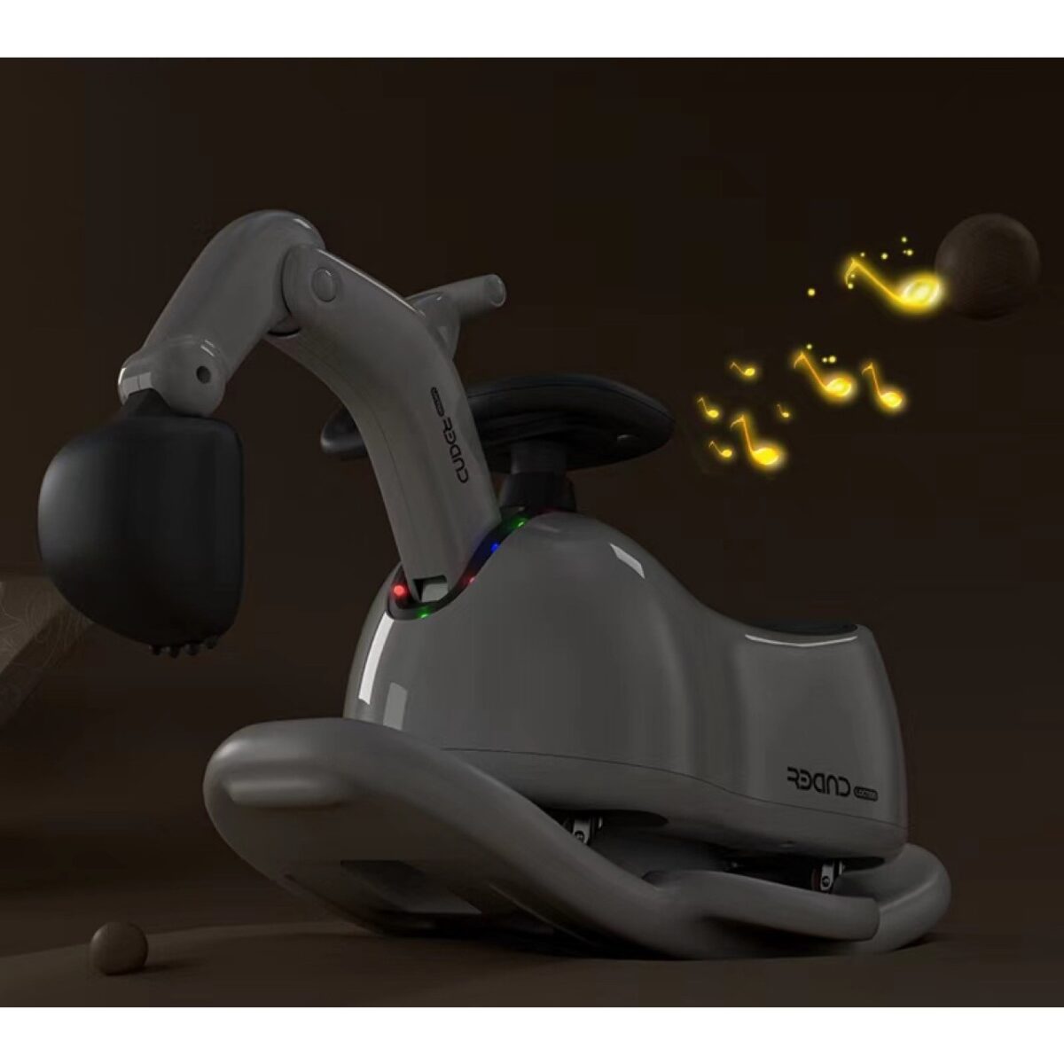 Masina 3 in 1, Embo, 1-3 Ani, Tip Excavator/Balansoar/Masina Yo Yo, din Plastic, 4 Roti Silentioase, 71.5 x 34 x 39 cm, Alb - imagine 3