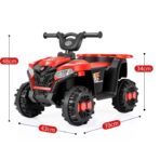Masinuta Electrica Embo, pe 4 Roti, Tip ATV, cu Acumulator, Sistem Anti-Rasturnare, Sistem de Lumini si Sunet, 2-5 Ani, 70 x 43 x 48 cm, Rosu - imagine 6